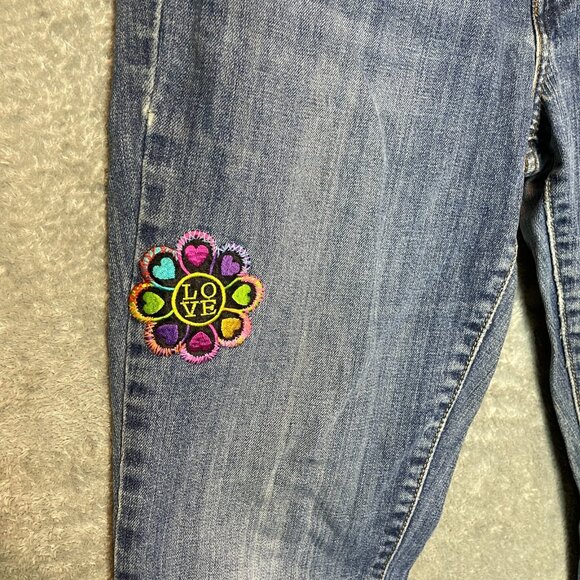 Levis 515 Women Flap Pocket Love Patch Mid Rise Stretch Bootcut Denim Jean 8 - Picture 4 of 13